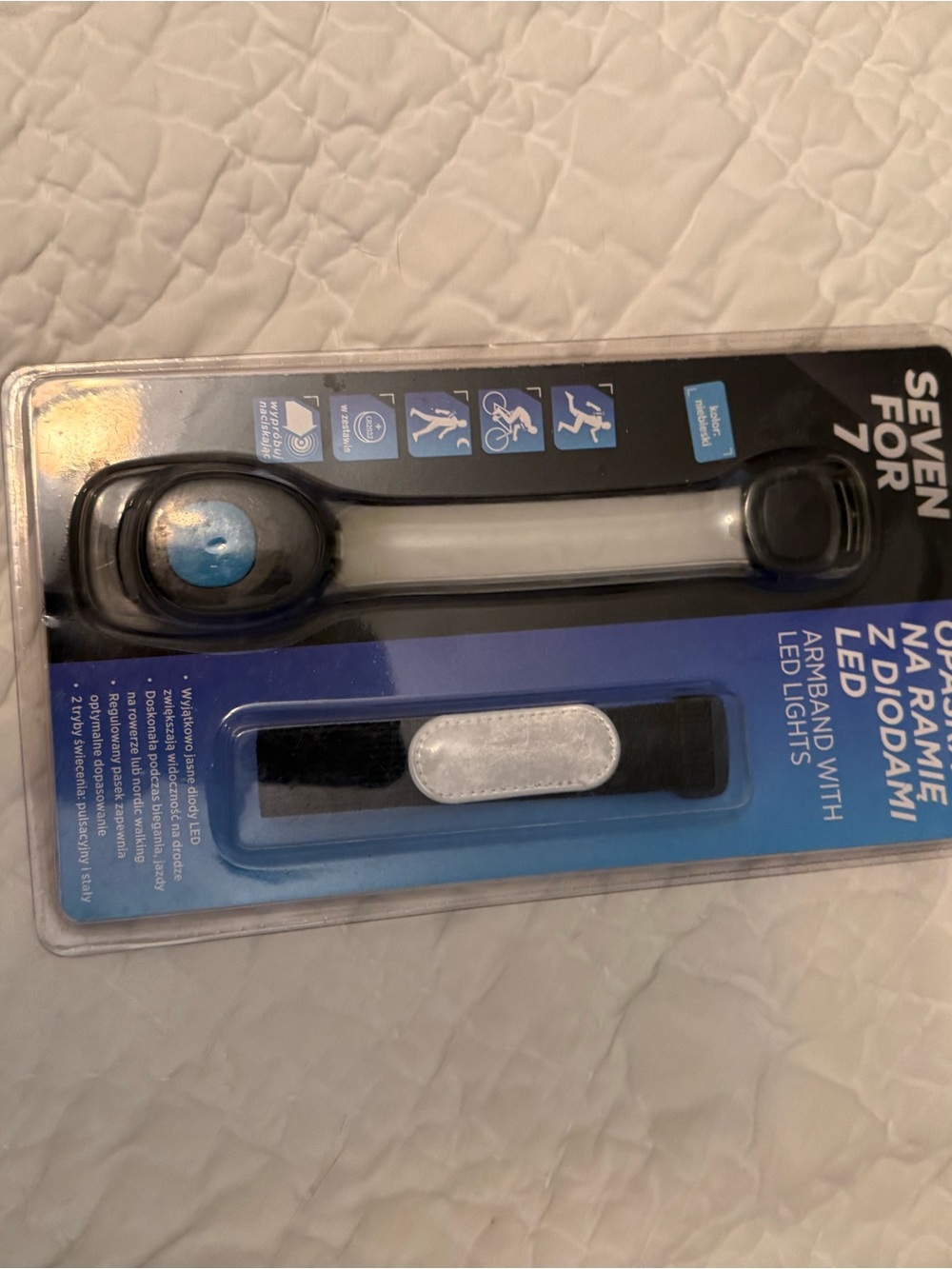 LED Safety Armband and Light Set - Black and White